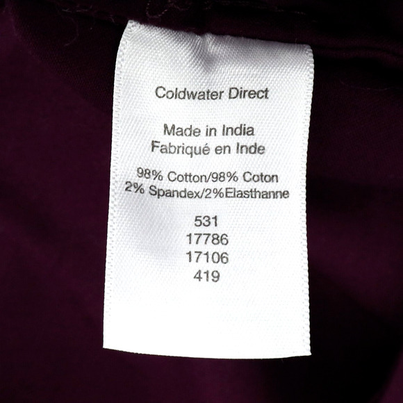 Coldwater Creek Top Plus Size 20W Plum Tunic Stretch Cotton Blouse Pockets - Picture 11 of 13